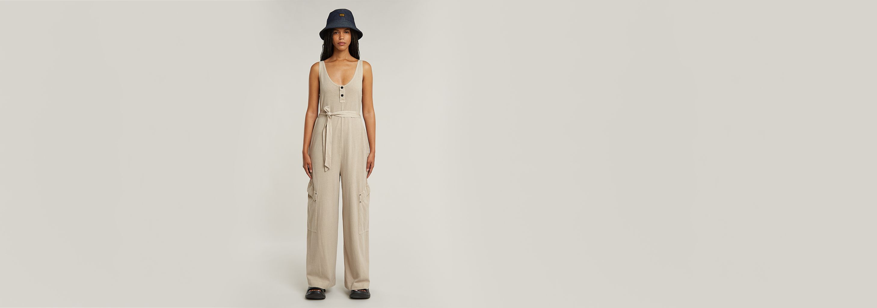 Overdyed Utility Loose Jumpsuit | Beige | G-STAR® US Overdyed Utility Loose Jumpsuit | Beige | G-STAR® US