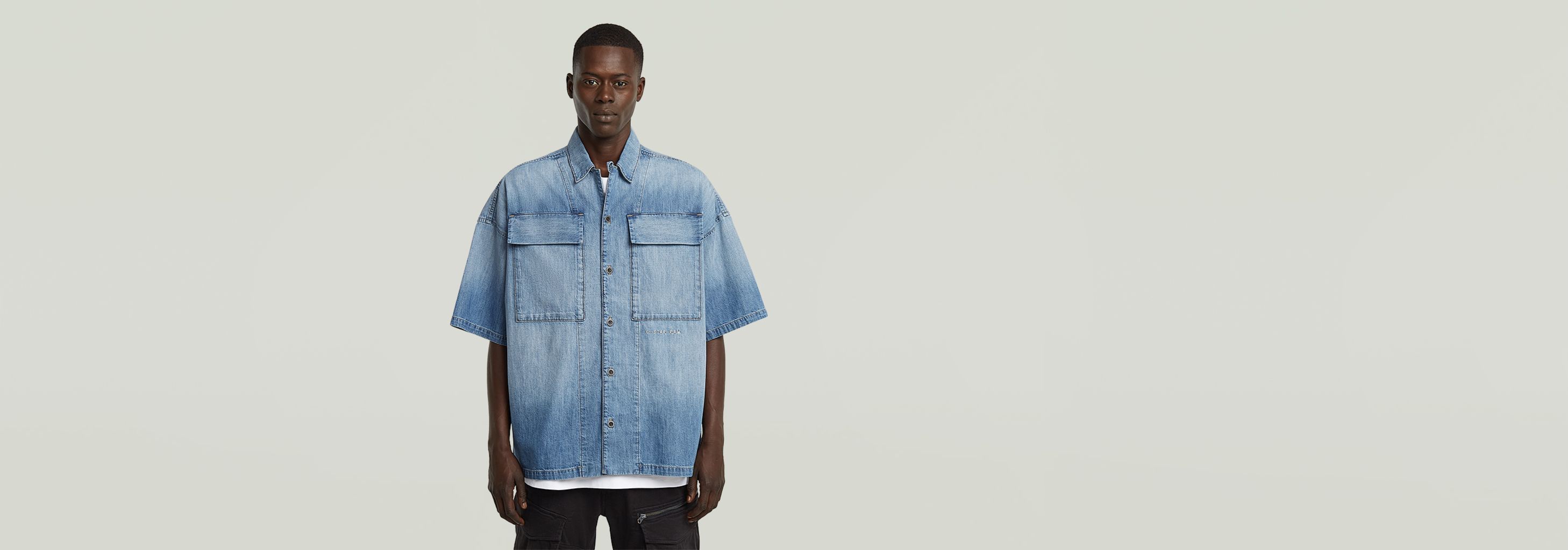 2 Pocket Boxy Shirt | ライトブルー | G-STAR® JP