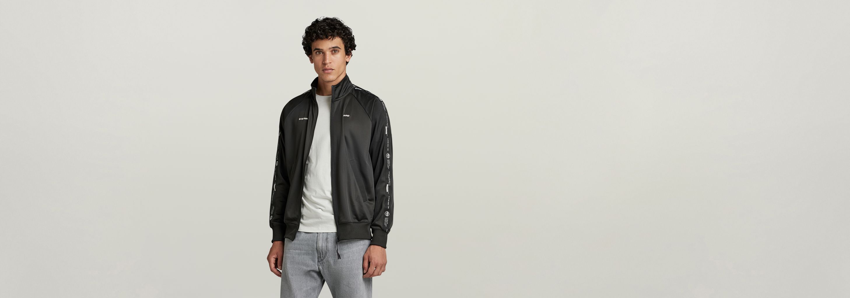 True Religion Men's Tape Track Jacket, Jet Black at Amazon
