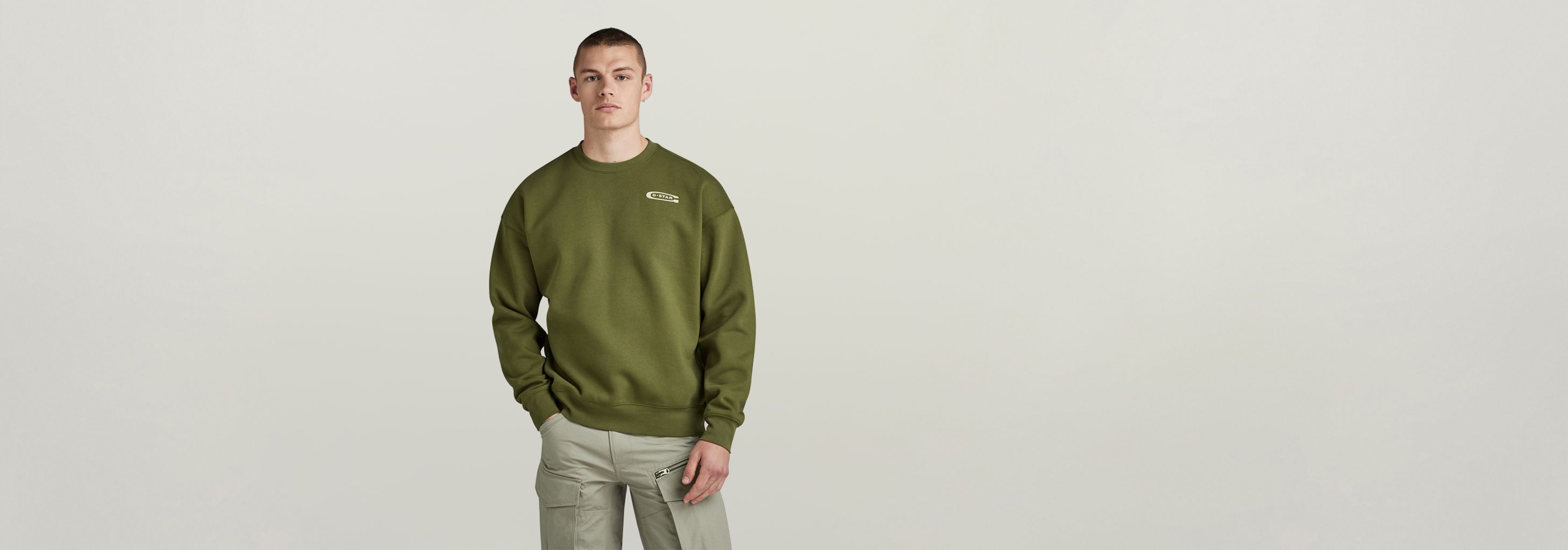 Old Skool Back Graphic Loose Sweater | Green | G-STAR® US