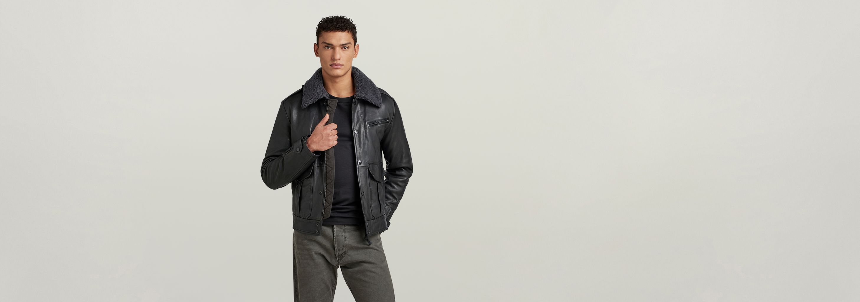 G-STAR RAW / P-3 leather JKT/レザージャケット・ブルゾン/XS/レザー/BLK/タグ付 P-3 Leather Jacket | Black | G-STAR® US