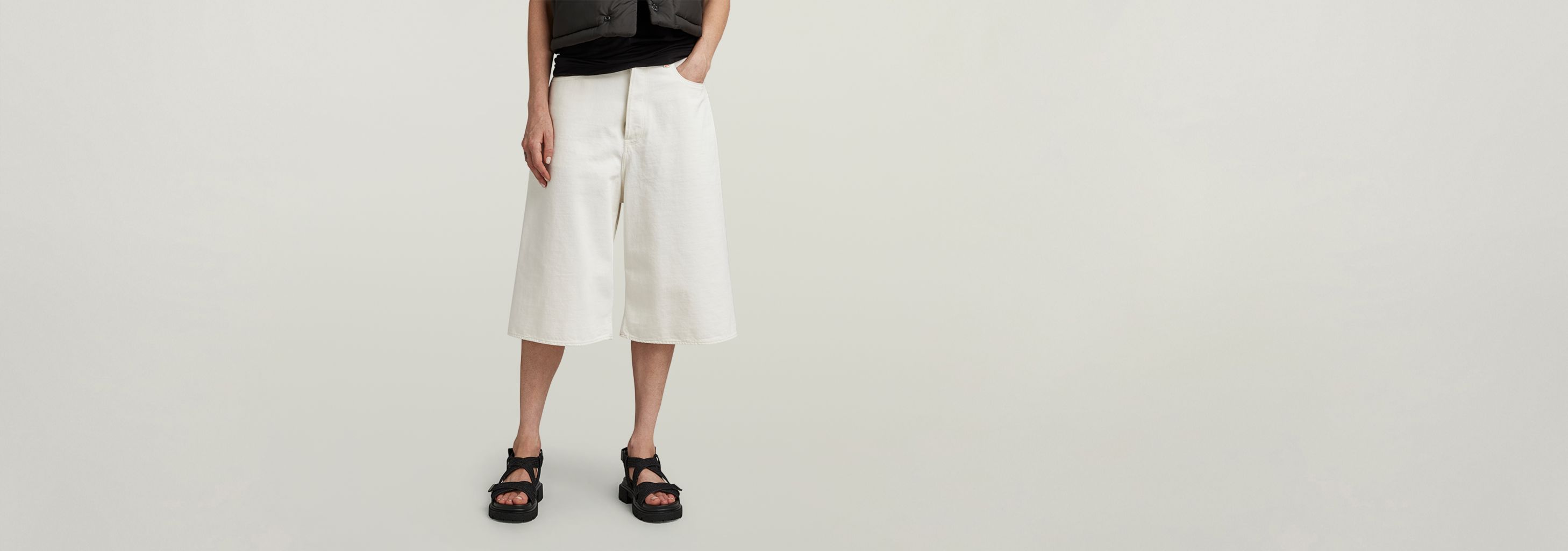 【NOZOMI ISHIGURO】 ladies far short pants the-apricot-high-waist-solid-