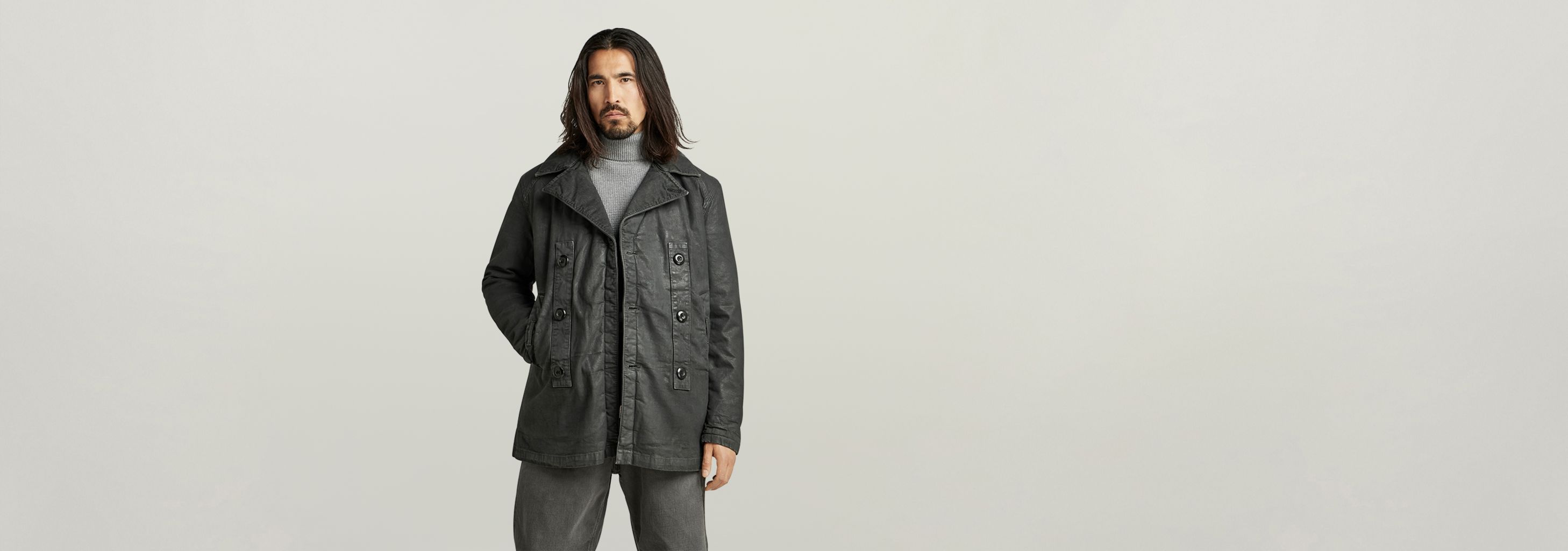G-star raw DENIM PEACOAT デニムPコート Denim Peacoat | Black | G-STAR® US