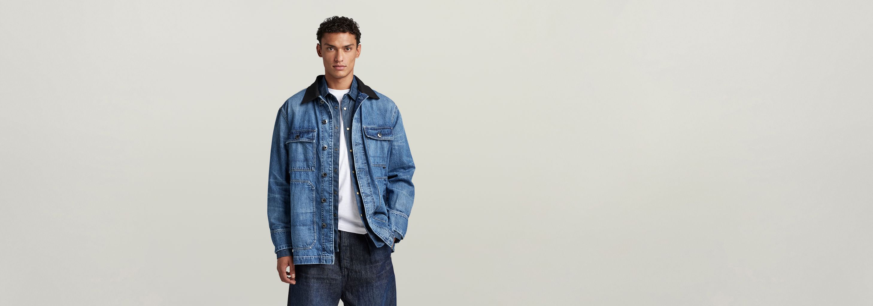 Unisex Chore Evergreen Jacket | Medium blue | G-STAR® ZA