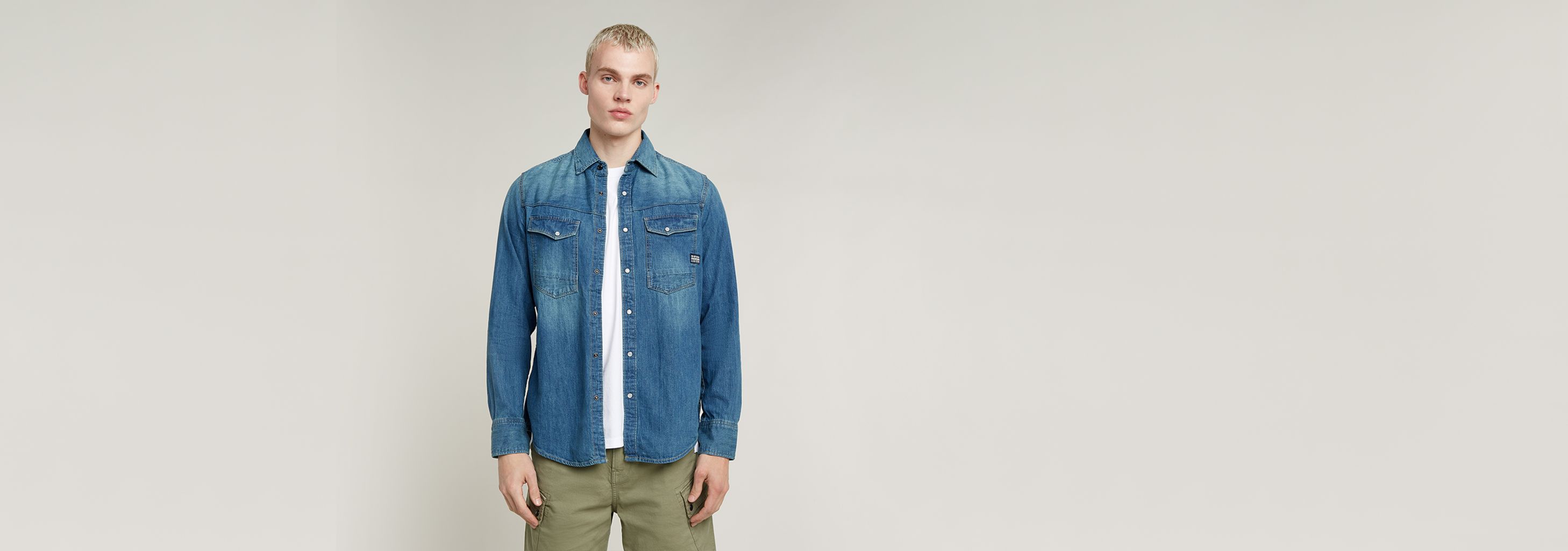 Slim Denim Shirt | Medium blue | G-STAR® US