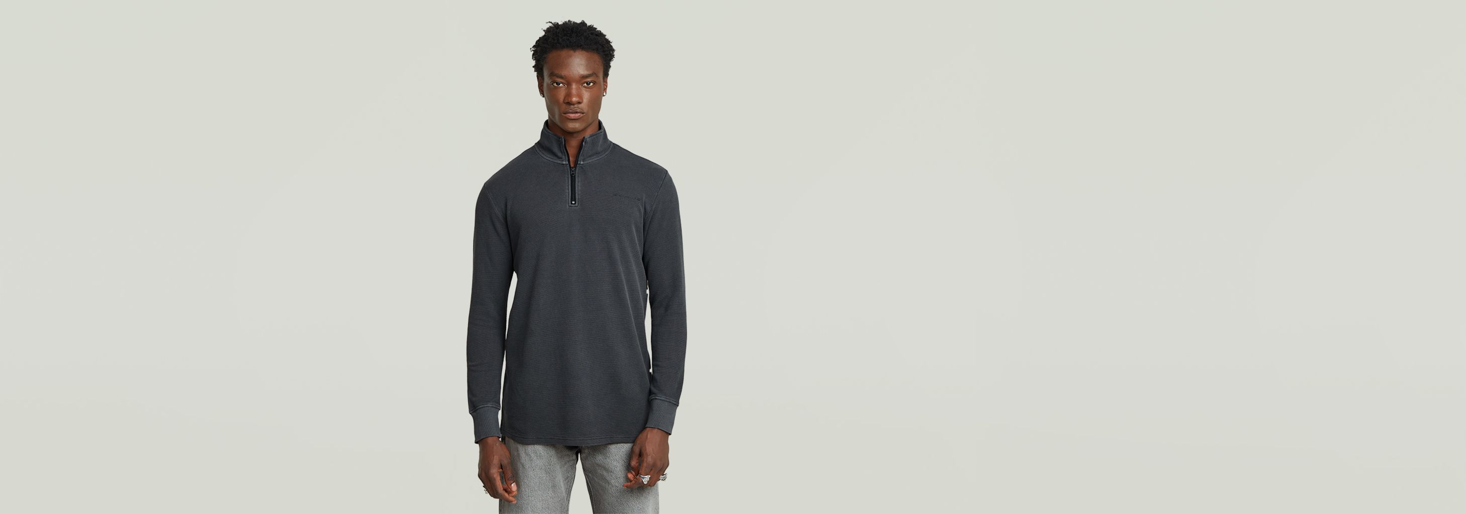送料込★G-Star★Overdyed Half Zip Tシャツ Overdyed Half Zip Tweeter | Black | G-STAR® US