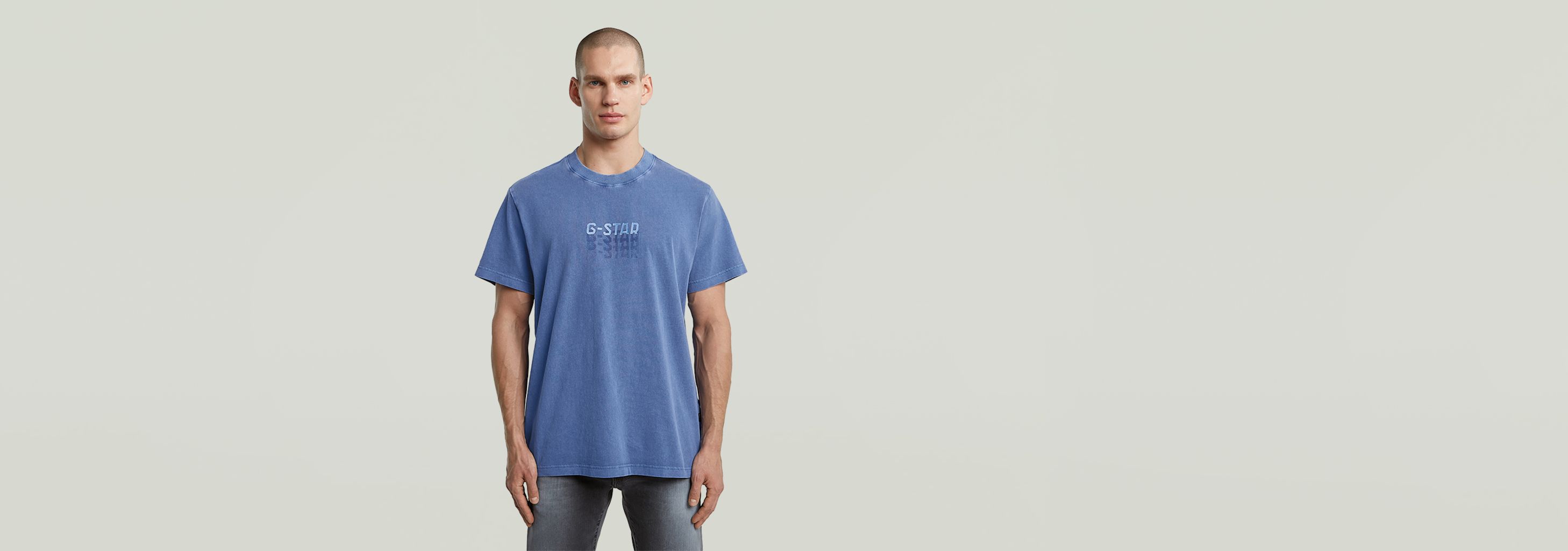 Multi Logo Overdyed Loose T-Shirt | Medium blue | G-STAR® US