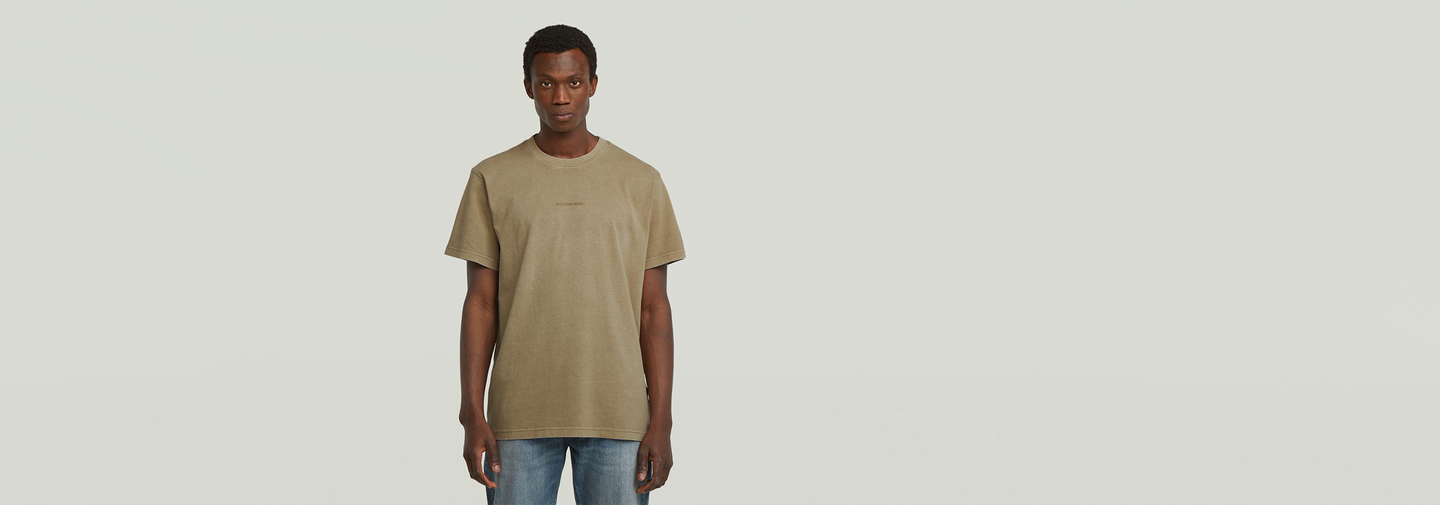 送料込★G-Star★Overdyed Center Chest Loose 半袖Tシャツ Overdyed Center Chest Loose T-Shirt | ミディアムブルー | G