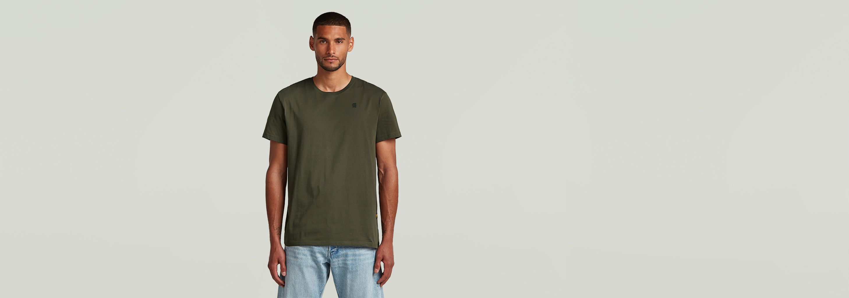 送料込★G-Star★Base-S Ribbed Tシャツ Pleated Boxy Shirt Long Sleeve | グリーン | G-STAR® JP