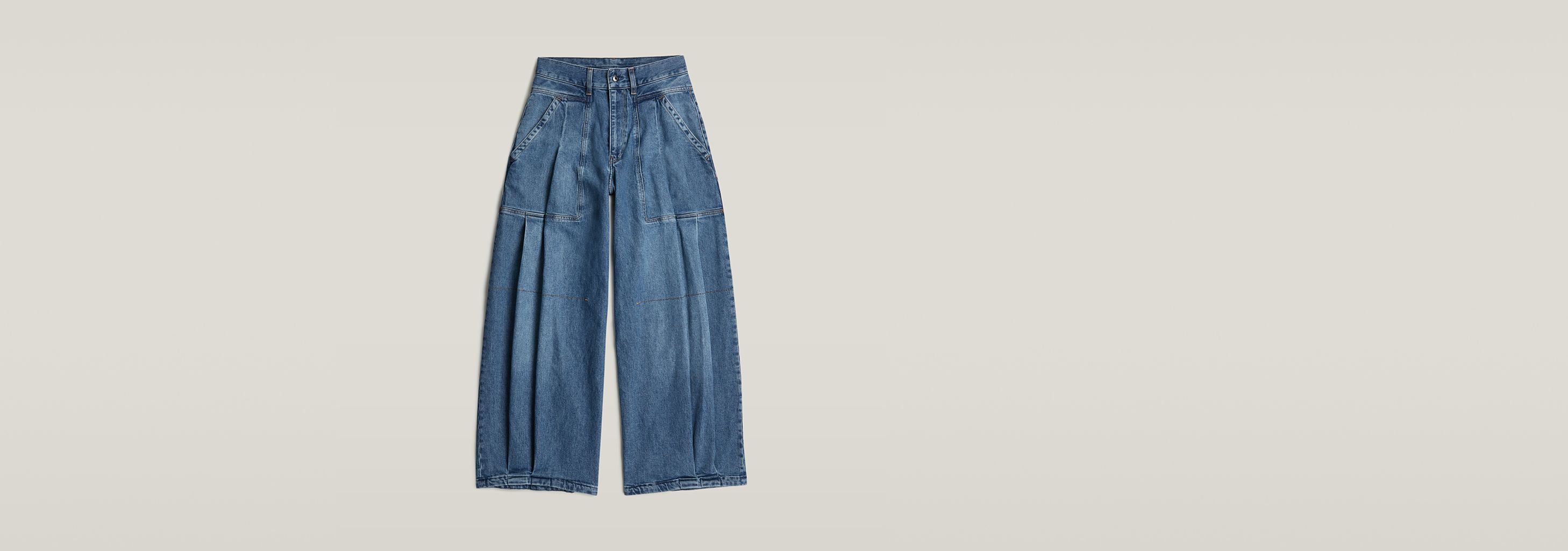 Pleated Loose Jeans | Medium blue | G-STAR® US