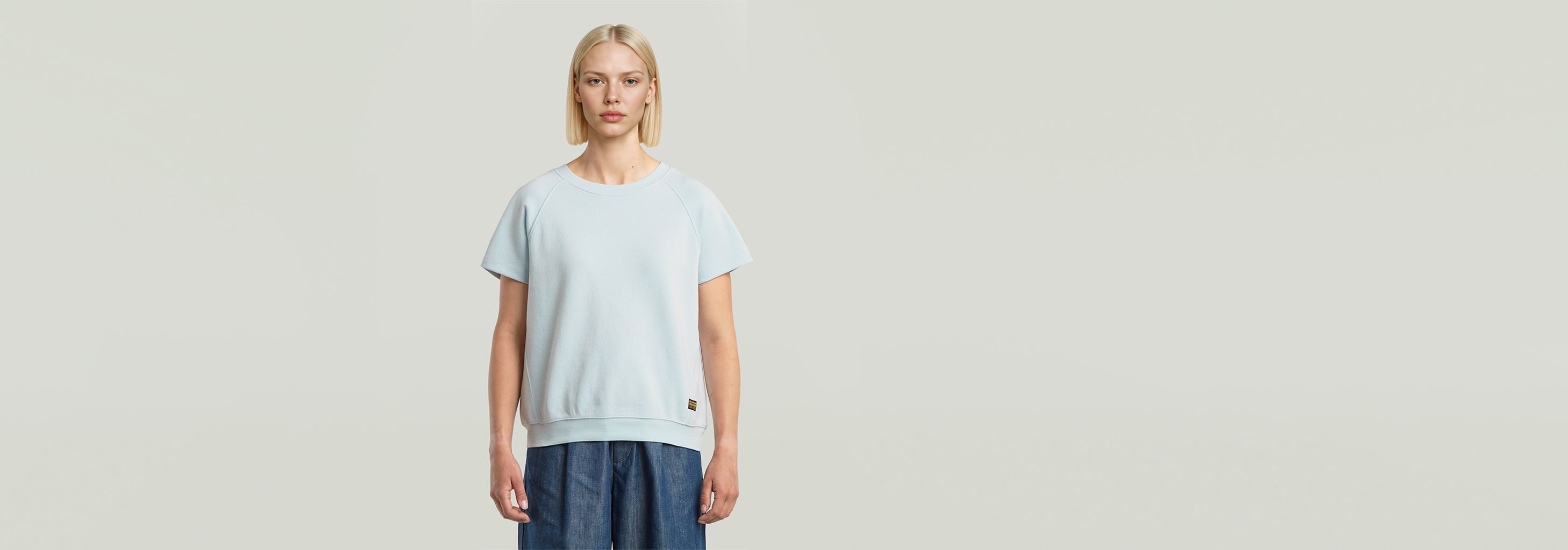 ★GENERAL IDEA★ WOMAN Raglan Crop Ringer T-Shirt [LIGHT BLU MUSINSA | GENERAL IDEA Raglan Crop Ringer T-Shirt [LIGHT