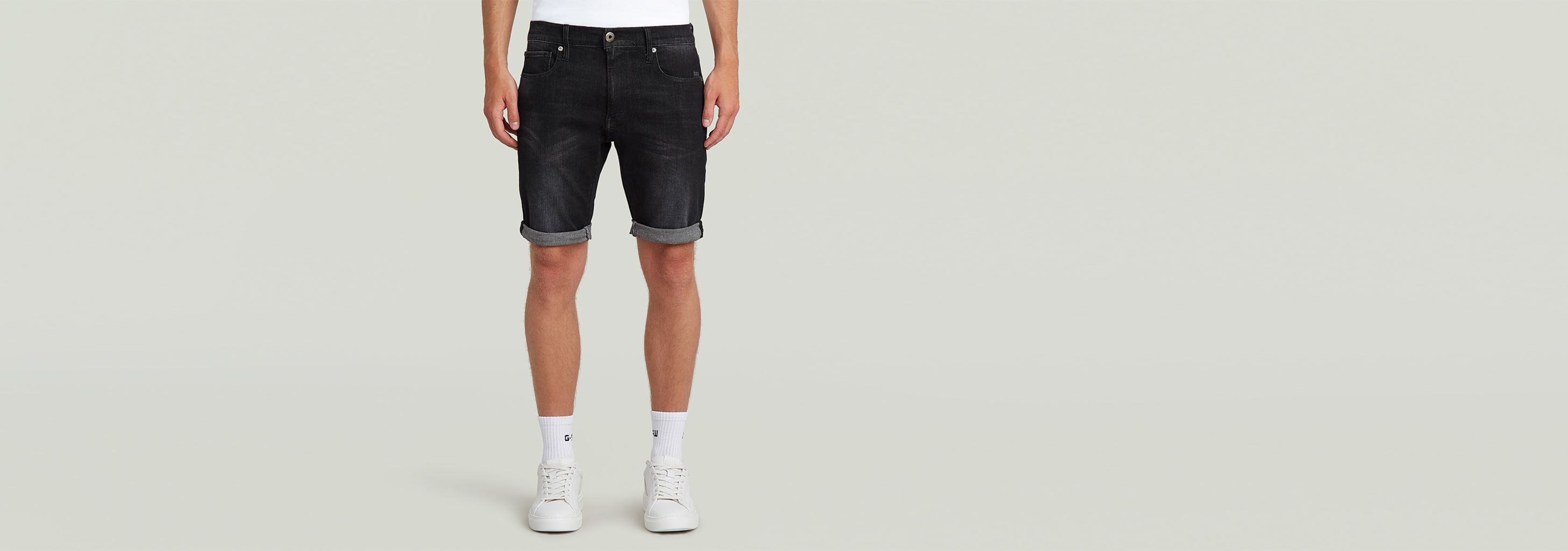 3301 Slim Denim Shorts | Grey | G-STAR® CA