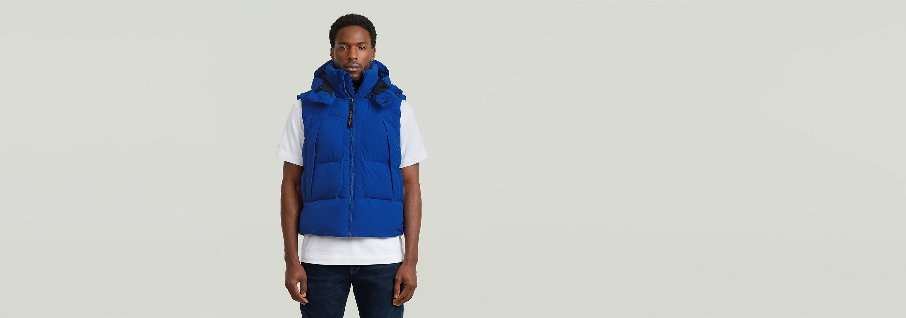 G-Whistler Padded Hooded Vest 2.0 | ミディアムブルー | G-STAR® JP