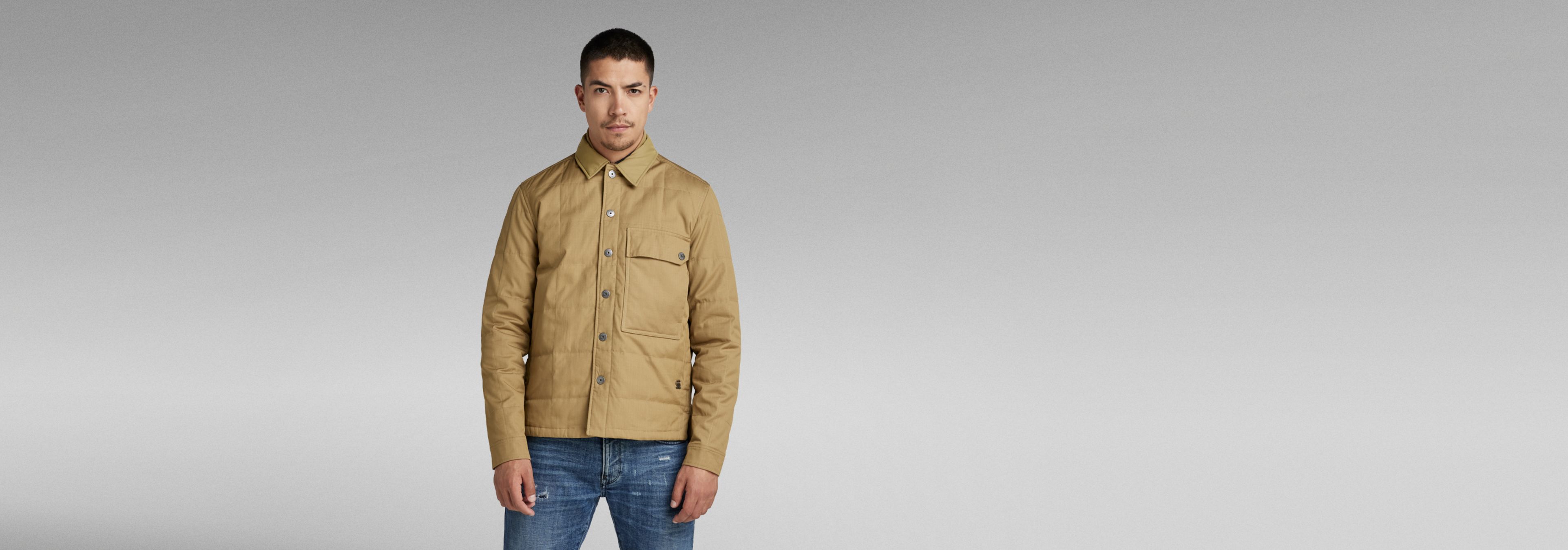 Postino Quilted Overshirt | Brown | G-Star RAW® NZ