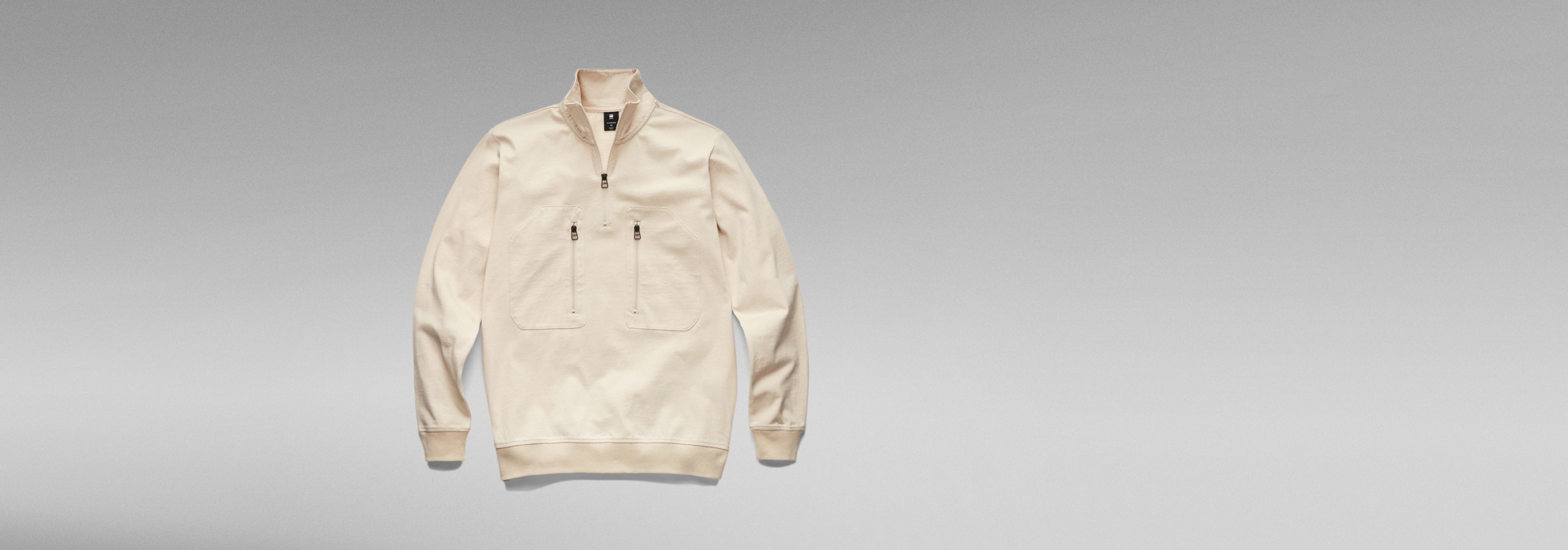 Sudadera Ligera Half Zip Blanco GStar