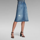G-Star RAW® 3301 A-Line Midi Ripped Edge Skirt Light blue