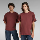 G-Star RAW® Unisex Back Tape Oversized T-Shirt Brown