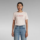 G-Star RAW® Small Center Graphic Slim Top Pink