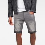 G-Star RAW® 3301 Denim Slim Shorts Grey front flat