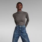 G-STAR® Rib Mock Slim Top Grey