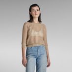 G-STAR® Pointelle Knitted Top Beige