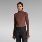 G-STAR® Rib Mock Slim Top Brown