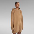 G-STAR® Gamma Sigma Loose Hooded Sweat Dress Brown