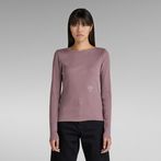 G-STAR® Slim Rib Boatneck Top Purple