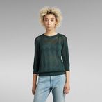 G-STAR® Pointelle Half Sleeve Knitted Sweater Green