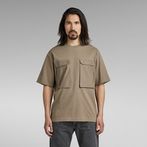 G-STAR® Utility Woven Mix Boxy T-Shirt Brown