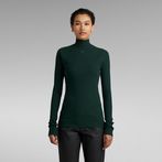 G-STAR® Rib Mock Slim Top Green