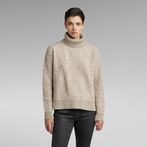 G-STAR® Knitted Turtleneck Sweater Structure Loose Beige