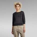 G-STAR® Pointelle Half Sleeve Knitted Sweater Black