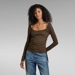 G-STAR® Adjustable Slim Deep Scoop Top Brown