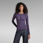 G-STAR® Essential Henley Slim Top Purple