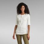 G-STAR® Henley Half Sleeve Slim Top White