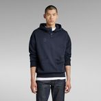 G-STAR® Irregular Graphics Pocket Loose Hoodie Dark blue