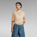 G-STAR® Core Mock Neck Knitted Top Beige