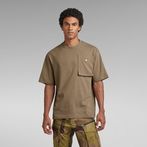 G-Star RAW® Oversized Boxy T-Shirt Chest Pocket Brown