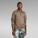 G-Star RAW® Polo Half Zip Lightweight Sweater Brown