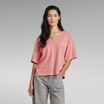 G-STAR® Overdyed Deep V-Neck Loose Top Pink