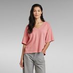 G-Star RAW® Overdyed Deep V-Neck Loose Top Pink