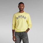 G-Star RAW® Puff Logo Print Crew Sweater Yellow