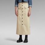 G-Star RAW® Button Down Long Pocket Maxi Skirt Beige