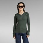 G-STAR® Slim Rib Henley Top Grey