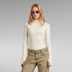 G-STAR® Slim Rib Mock Top Beige