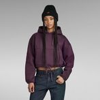 G-Star RAW® Sleeve Graphic Cropped Loose Hoodie Purple