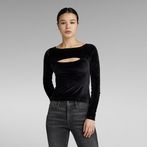 G-STAR® Cut-Out Slim Boatneck Top Black