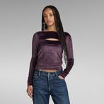 G-STAR® Cut-Out Slim Boatneck Top Purple