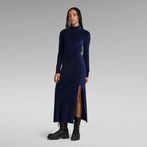 G-STAR® Velvet Slit Dress Dark blue